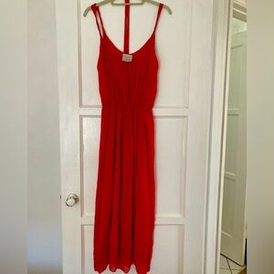 Forte Forte Giada Forte Red Silk Maxi Dress Elegant Spaghetti Strap with Tie
